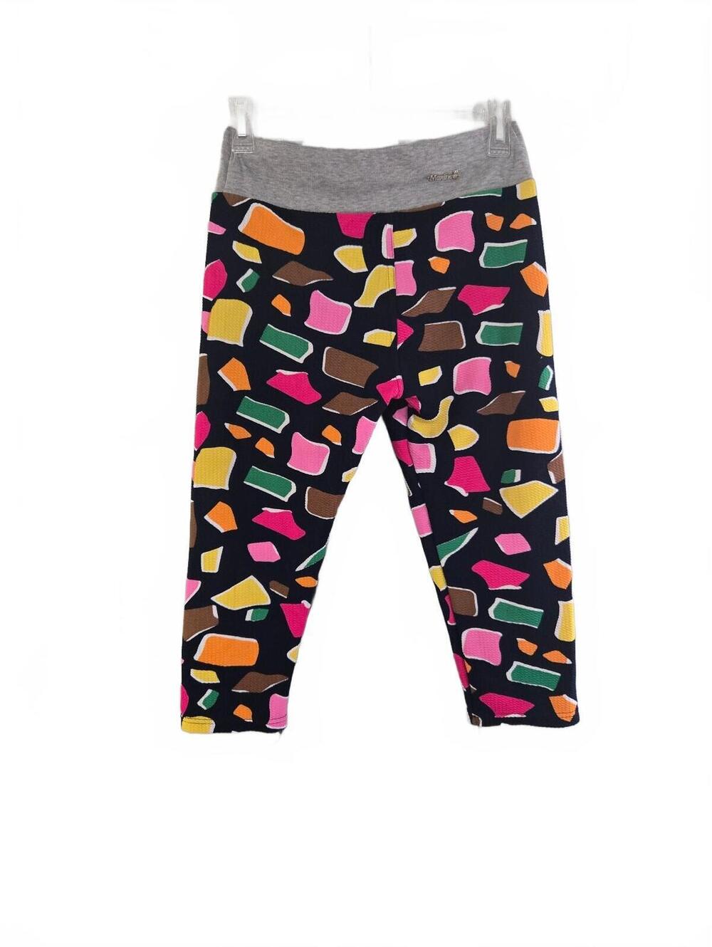 Maxine Colorful Patterned Capri Pants with Gray Waistband